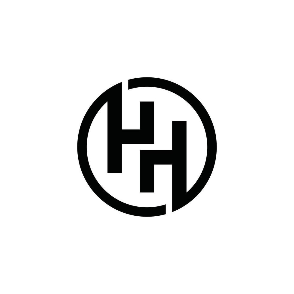 h eller hh designkoncept för logotyp för första bokstaven vektor