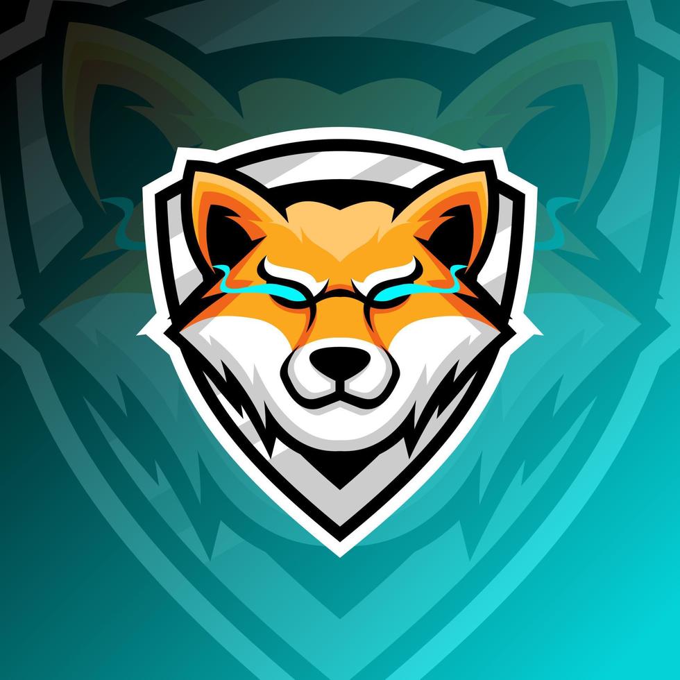 Vektorgrafik-Illustration eines Shiba im Esport-Logo-Stil. perfekt für Spielteam oder Produktlogo vektor