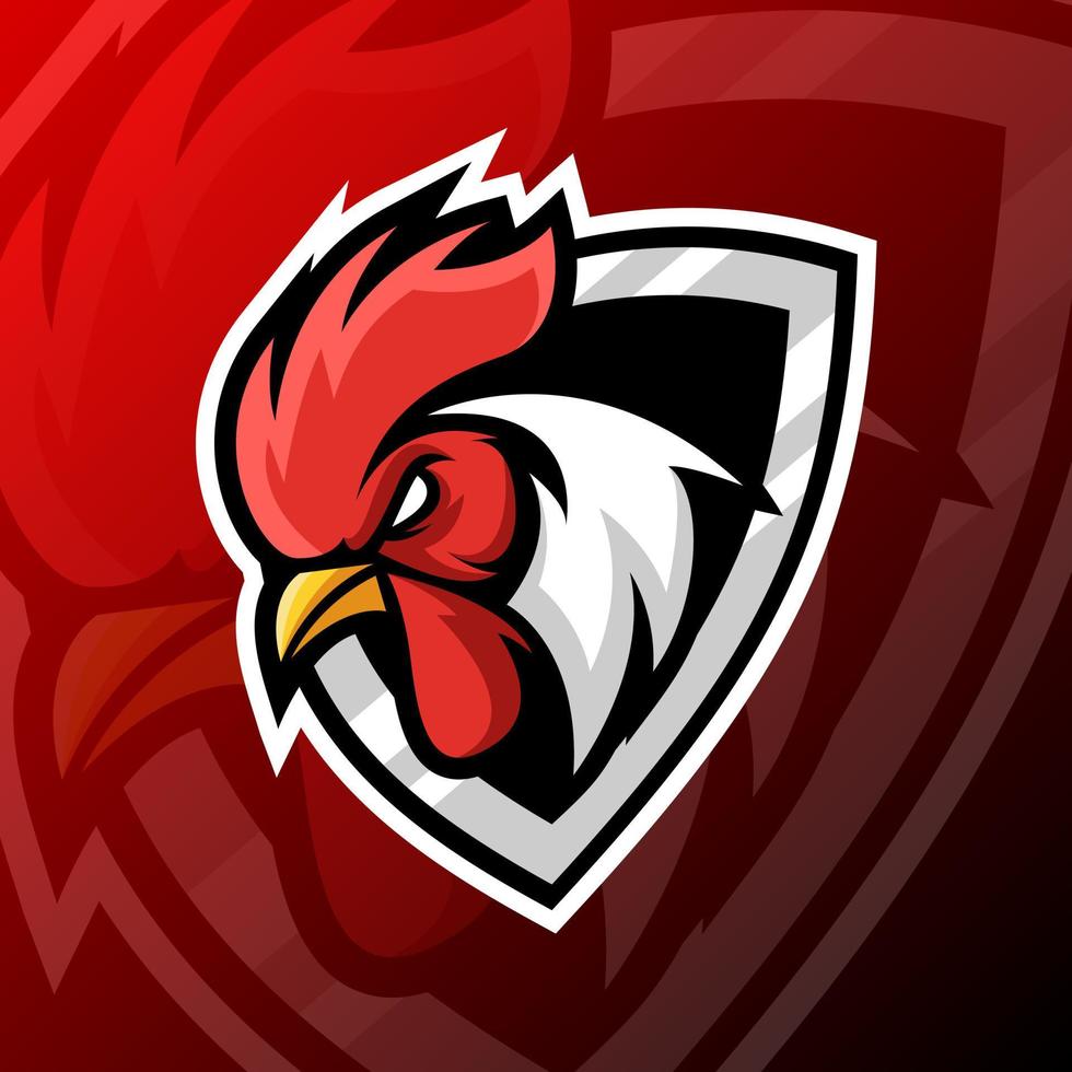 vektorgrafik illustration av en kyckling i esport logotyp stil. perfekt för spelteam eller produktlogotyp vektor