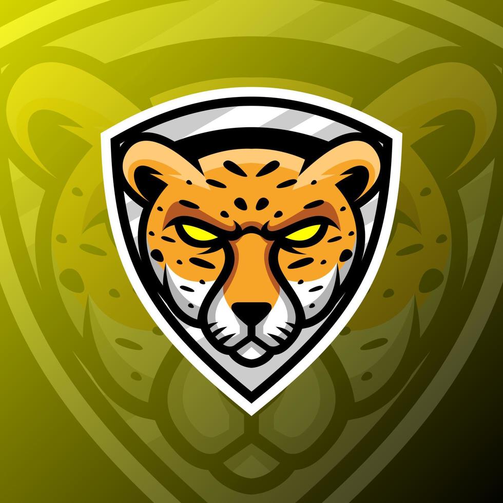 vektorgrafik illustration av en gepard i esport logotyp stil. perfekt för spelteam eller produktlogotyp vektor