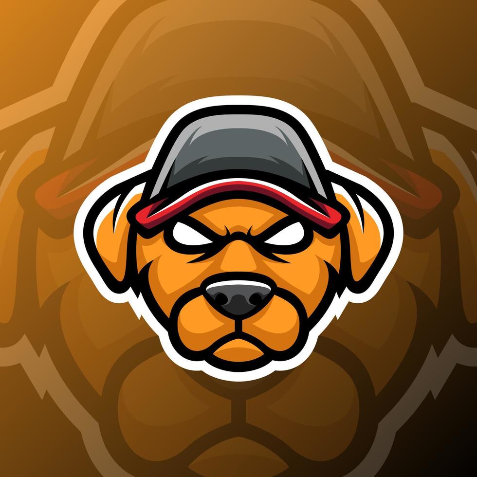 Vektorgrafik eines Hundes im Esport-Logo-Stil. perfekt für Spielteam oder Produktlogo vektor