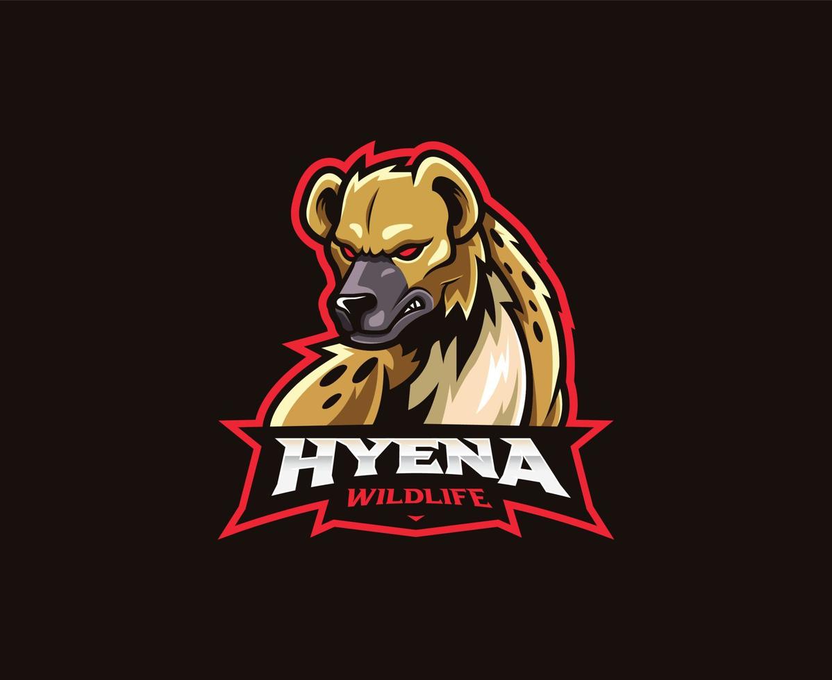 hyena maskot logotyp design. vektor illustration vilda hyena. logotyp illustration för maskot eller symbol och identitet, emblem sport eller e-sport spelteam