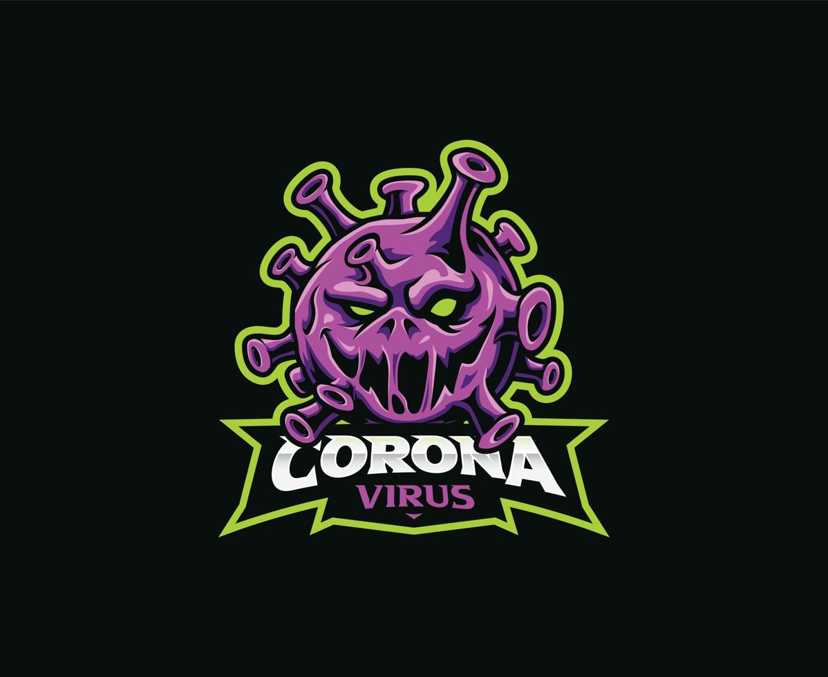 Corona-Maskottchen-Logo-Design vektor