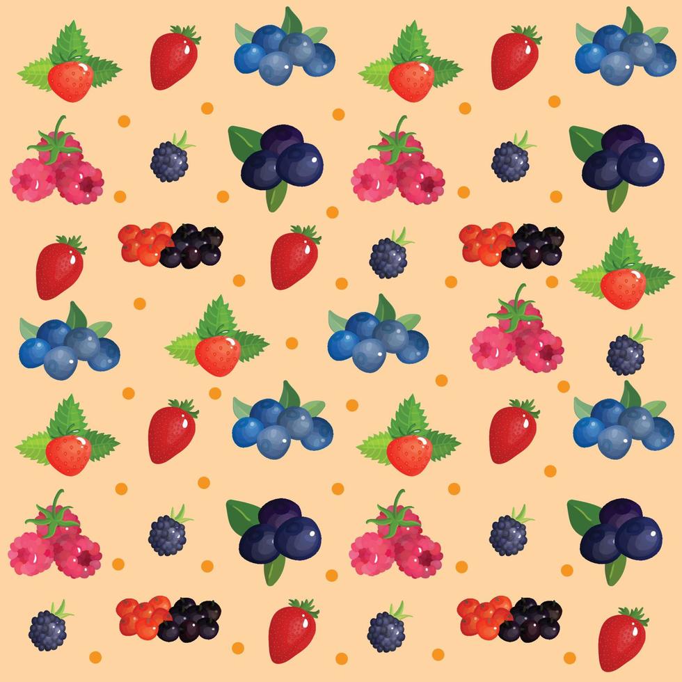frukt bär mönster vektor
