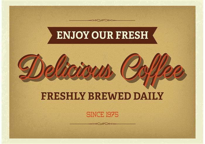 Vintage typografisk kaffeaffisch vektor