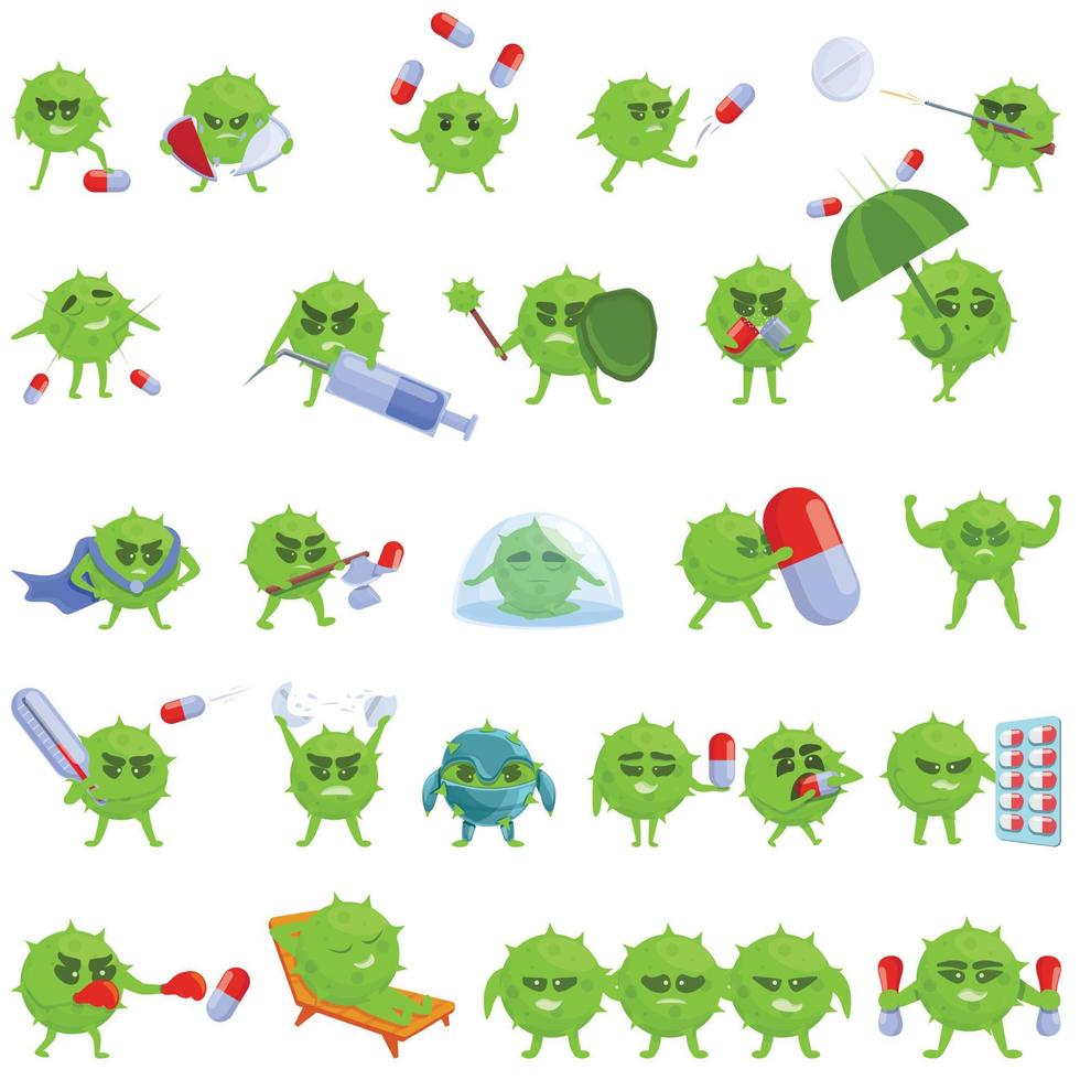 Symbole für Antibiotikaresistenz im Cartoon-Stil vektor