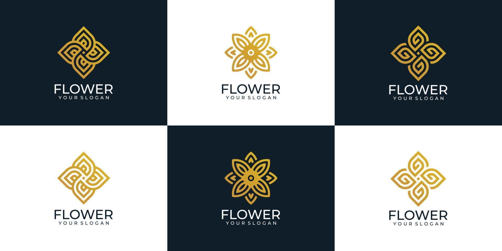 skönhet blomma logotyp design samling för kosmetiska spa yoga dekoration hotell vektor