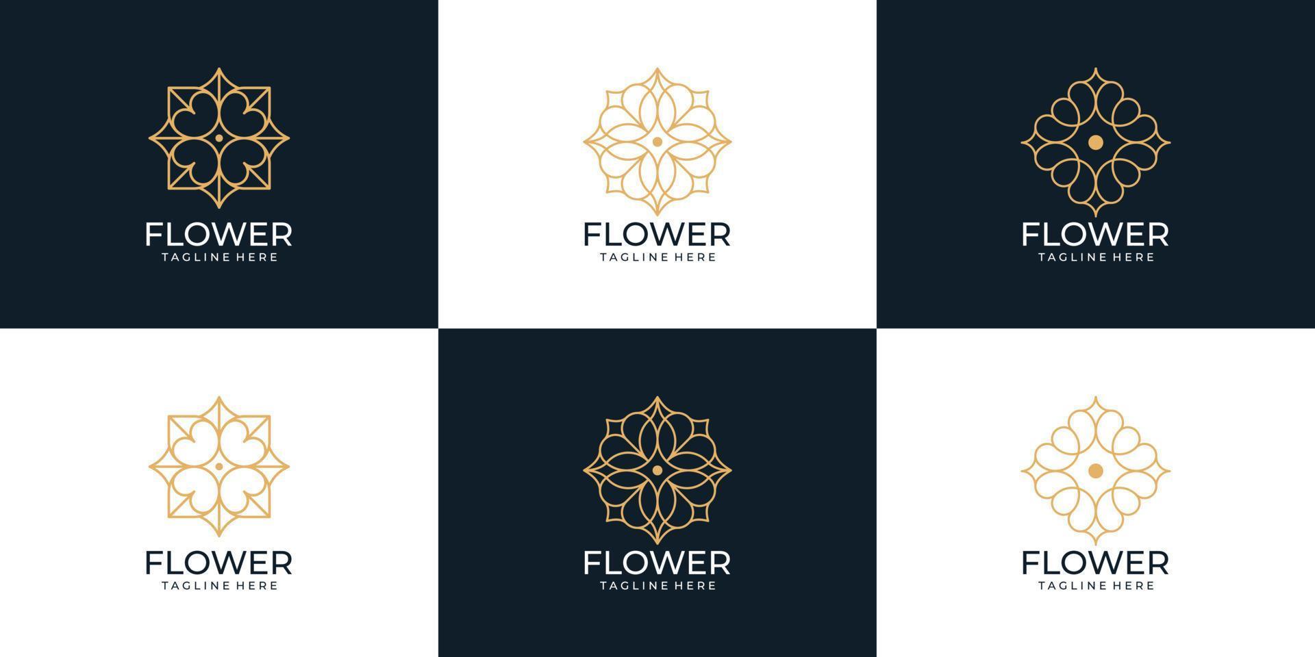 minimalistische monogramm-spa-naturblumen-logo-sammlung vektor