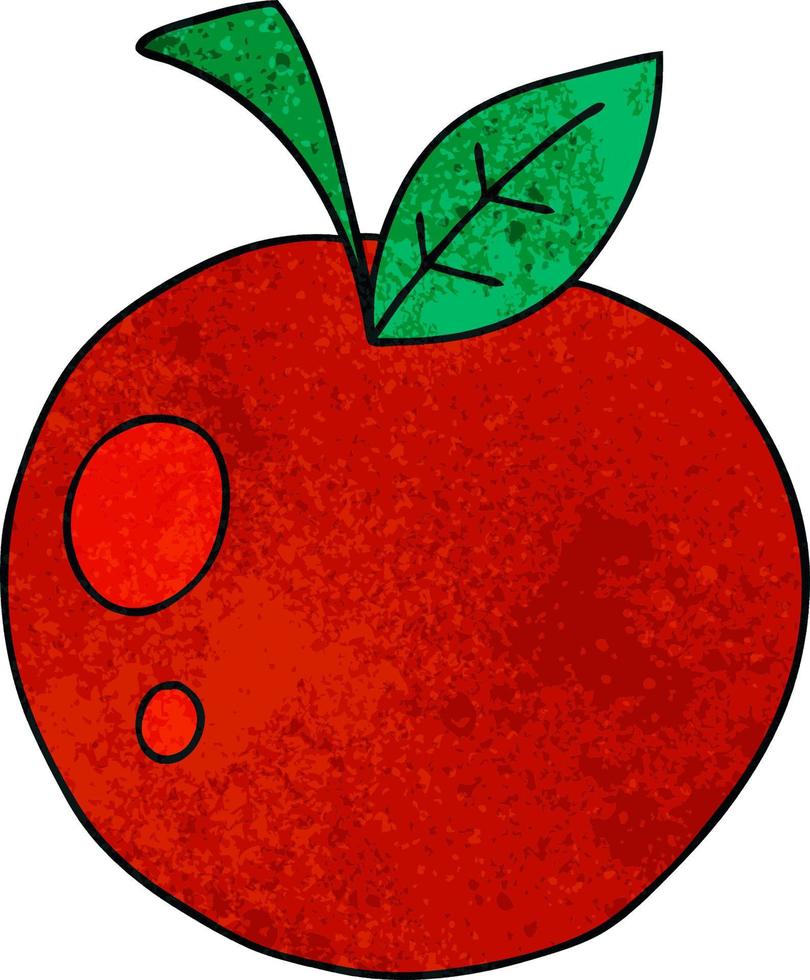 knäppa handritad tecknad rött äpple vektor