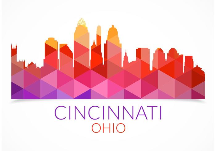 Freie abstrakte bunte Cincinnati Skyline Vektor