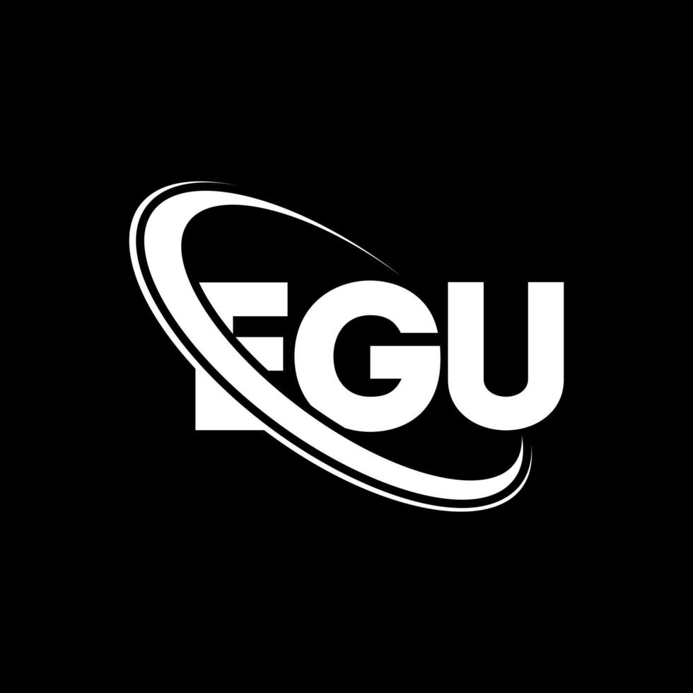 egu logotyp. egu brev. egu brev logotyp design. initialer egu logotyp länkad med cirkel och versaler monogram logotyp. egu typografi för teknik, företag och fastighetsmärke. vektor