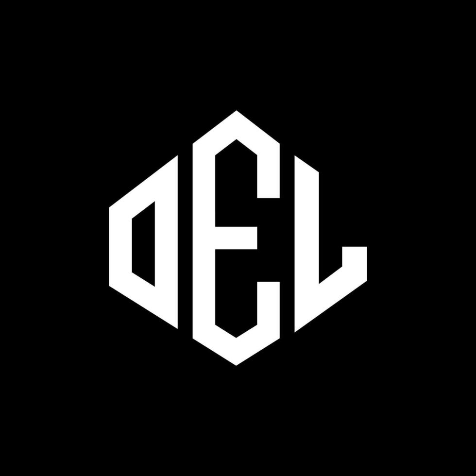 Oel-Brief-Logo-Design mit Polygonform. Oel-Polygon- und Würfelform-Logo-Design. Oel Sechseck-Vektor-Logo-Vorlage in weißen und schwarzen Farben. Oel-Monogramm, Geschäfts- und Immobilienlogo. vektor