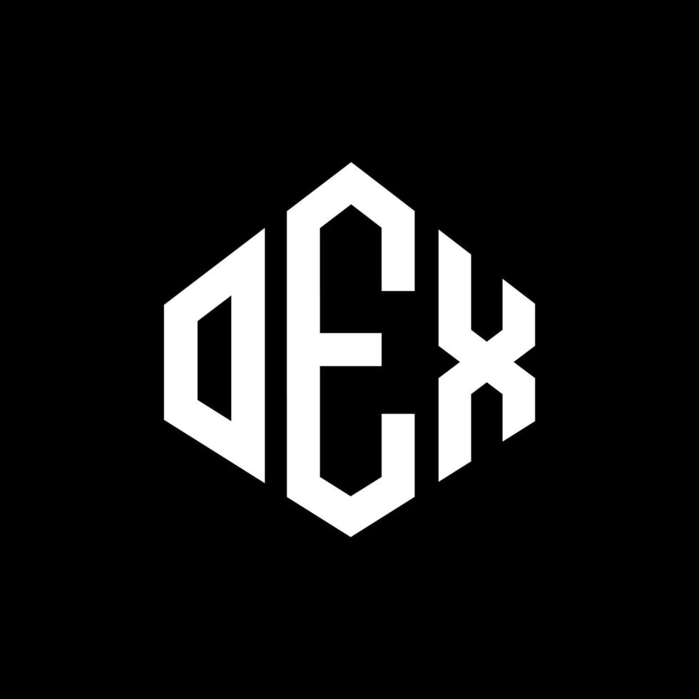 oex-Buchstaben-Logo-Design mit Polygonform. Oex-Polygon- und Würfelform-Logo-Design. oex Hexagon-Vektor-Logo-Vorlage in weißen und schwarzen Farben. oex-monogramm, geschäfts- und immobilienlogo. vektor
