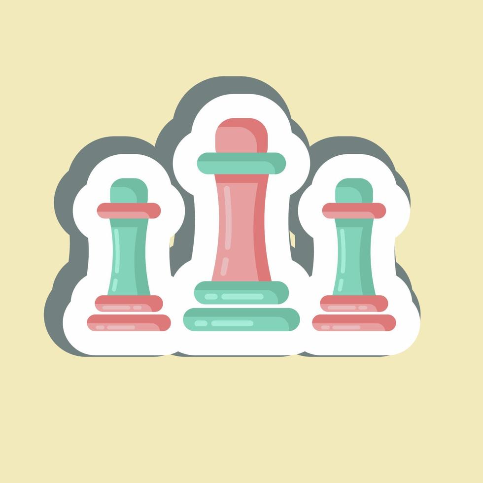 klistermärke schack. lämplig för utbildning symbol. enkel design redigerbar. design mall vektor. enkel illustration vektor