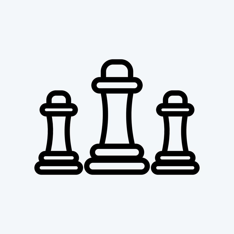 Symbol Schach. geeignet für Bildungssymbol. Linienstil. einfaches Design editierbar. Design-Vorlagenvektor. einfache Abbildung vektor