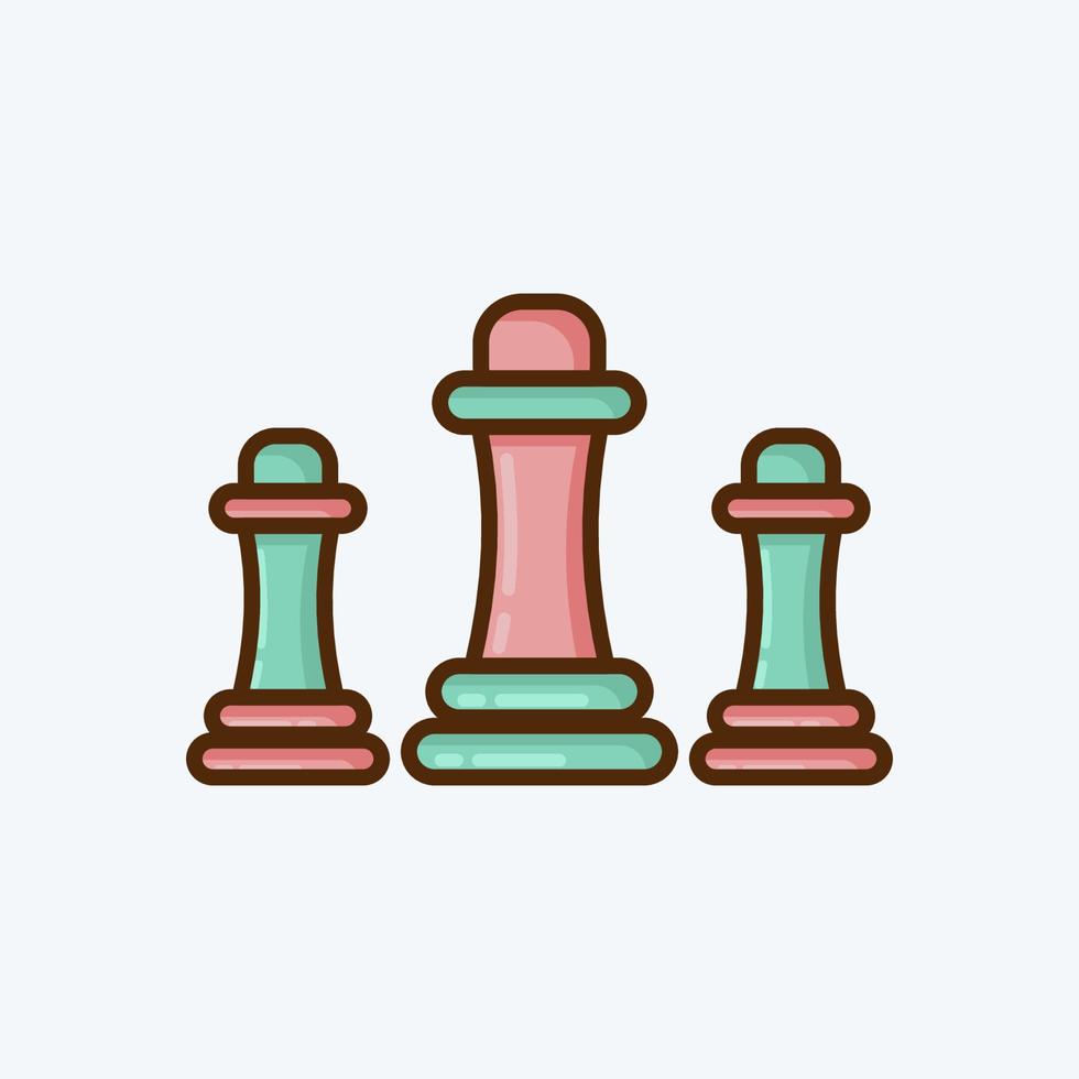 Symbol Schach. geeignet für Bildungssymbol. flacher Stil. einfaches Design editierbar. Design-Vorlagenvektor. einfache Abbildung vektor
