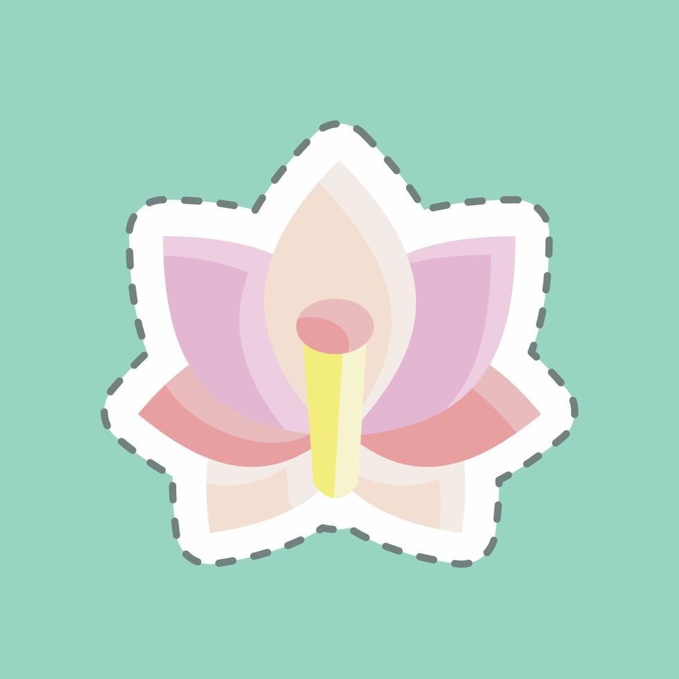 aufkleber linie geschnitten lotus. geeignet für japanisches symbol. einfaches Design editierbar. Design-Vorlagenvektor. einfache Abbildung vektor
