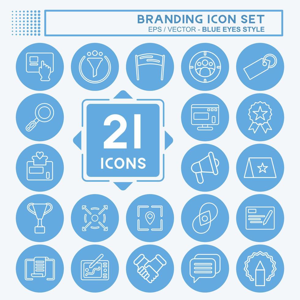 Icon-Set-Branding. geeignet für Branding-Symbol. blaue augen stil. einfaches Design editierbar. Design-Vorlagenvektor. einfache Abbildung vektor