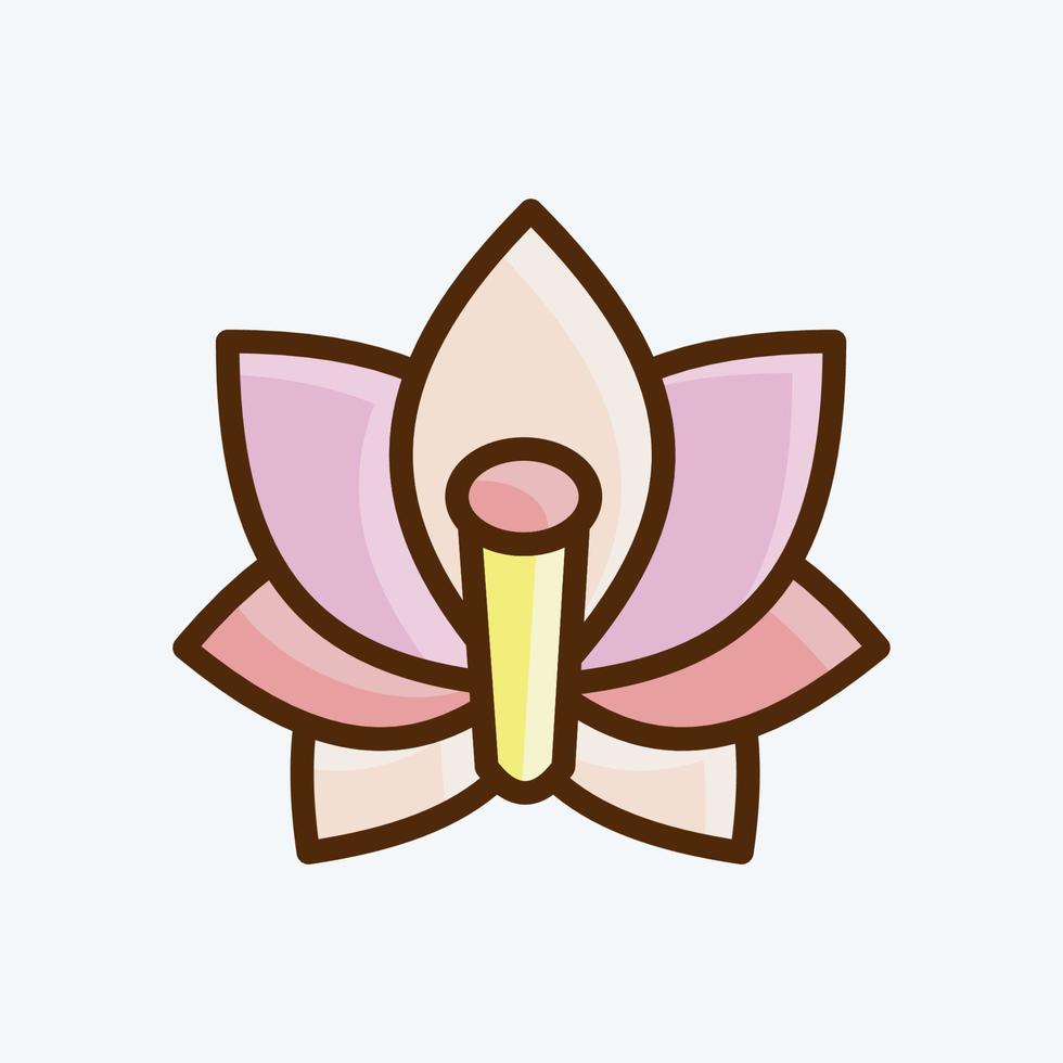 ikonen lotus. lämplig för japansk symbol. platt stil. enkel design redigerbar. designmall vektor. enkel illustration vektor