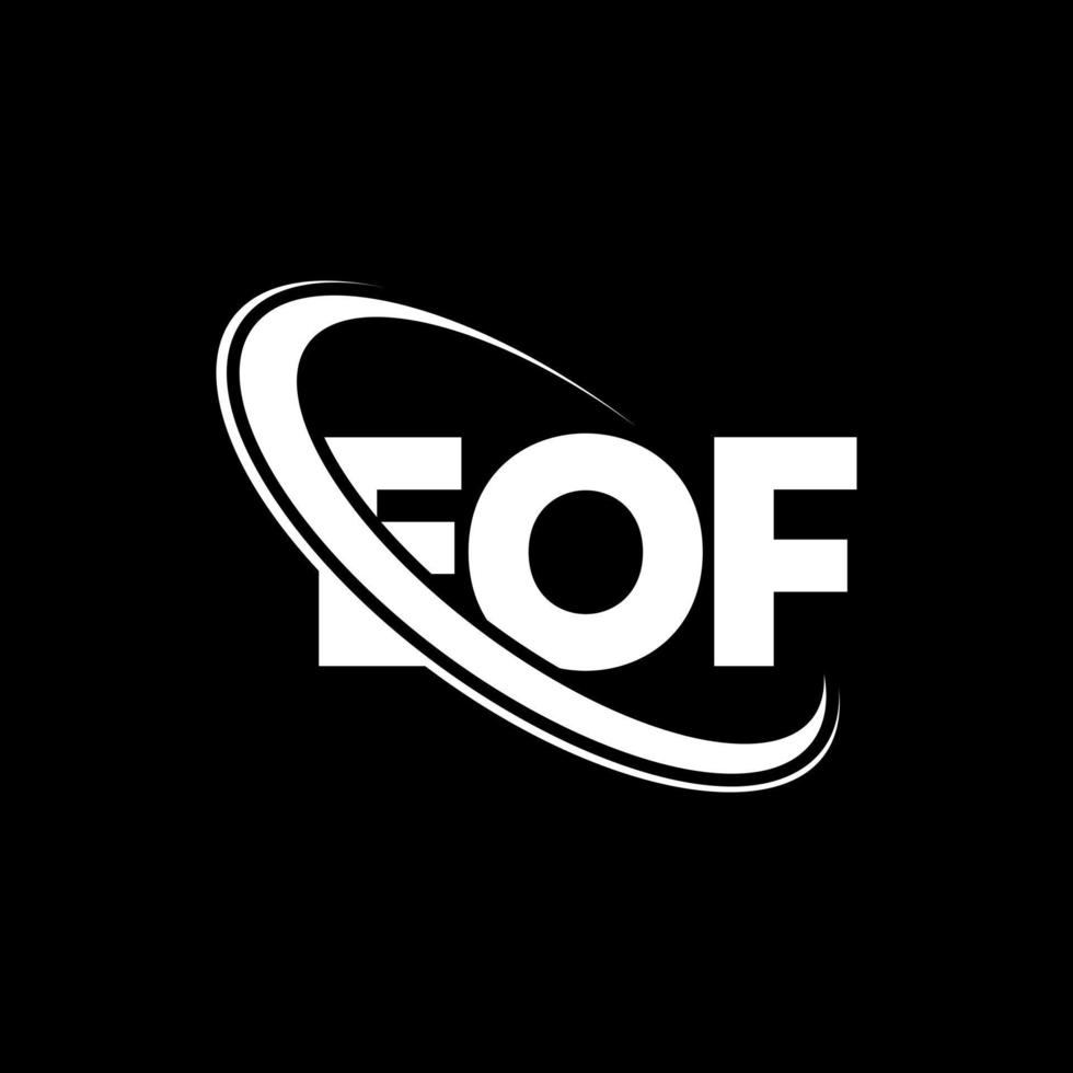 eof-Logo. eof Brief. eof-Buchstaben-Logo-Design. Initialen eof-Logo verbunden mit Kreis und Monogramm-Logo in Großbuchstaben. eof typografie für technologie, business und immobilienmarke. vektor