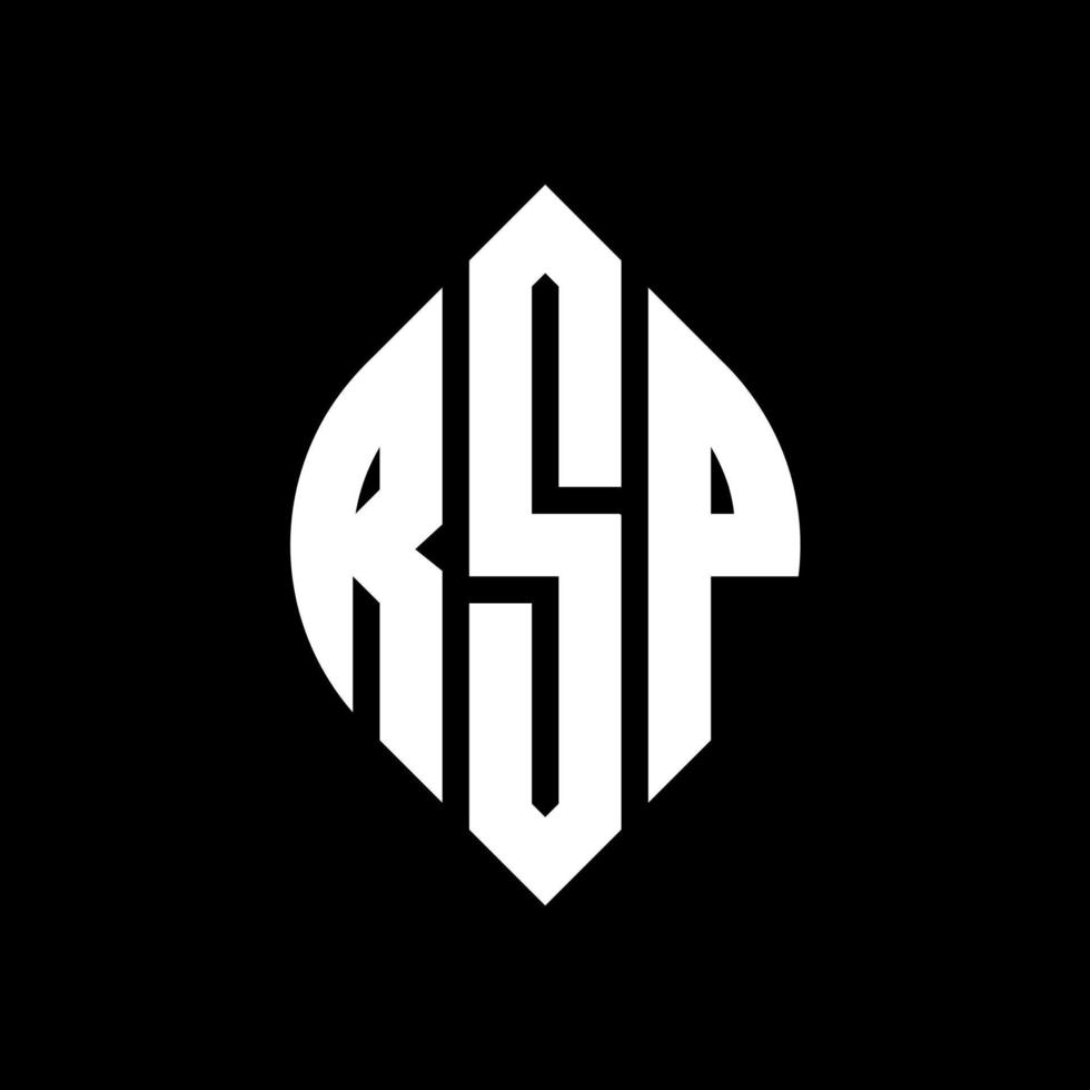 rsp-Kreis-Buchstaben-Logo-Design mit Kreis- und Ellipsenform. rsp Ellipsenbuchstaben mit typografischem Stil. Die drei Initialen bilden ein Kreislogo. rsp Kreisemblem abstrakter Monogramm-Buchstabenmarkierungsvektor. vektor
