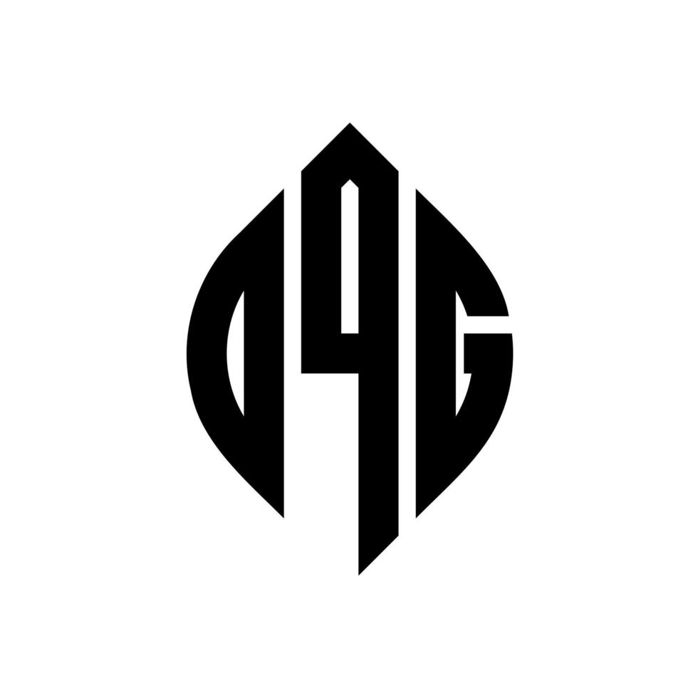 oqg-Kreisbuchstaben-Logo-Design mit Kreis- und Ellipsenform. oqg Ellipsenbuchstaben mit typografischem Stil. Die drei Initialen bilden ein Kreislogo. oqg Kreisemblem abstrakter Monogramm-Buchstabenmarkierungsvektor. vektor