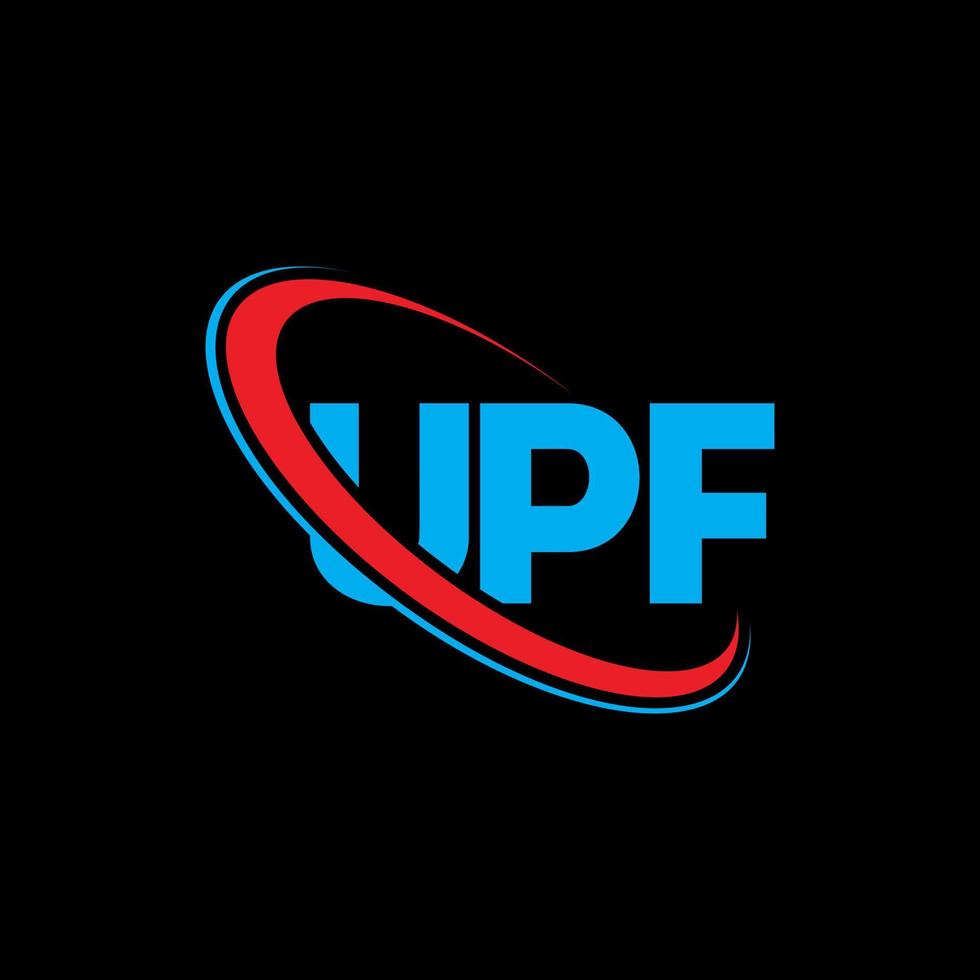 upf-Logo. upf-Brief. Upf-Brief-Logo-Design. UPF-Logo mit Initialen, verbunden mit Kreis und Monogramm-Logo in Großbuchstaben. upf typografie für technologie-, geschäfts- und immobilienmarke. vektor