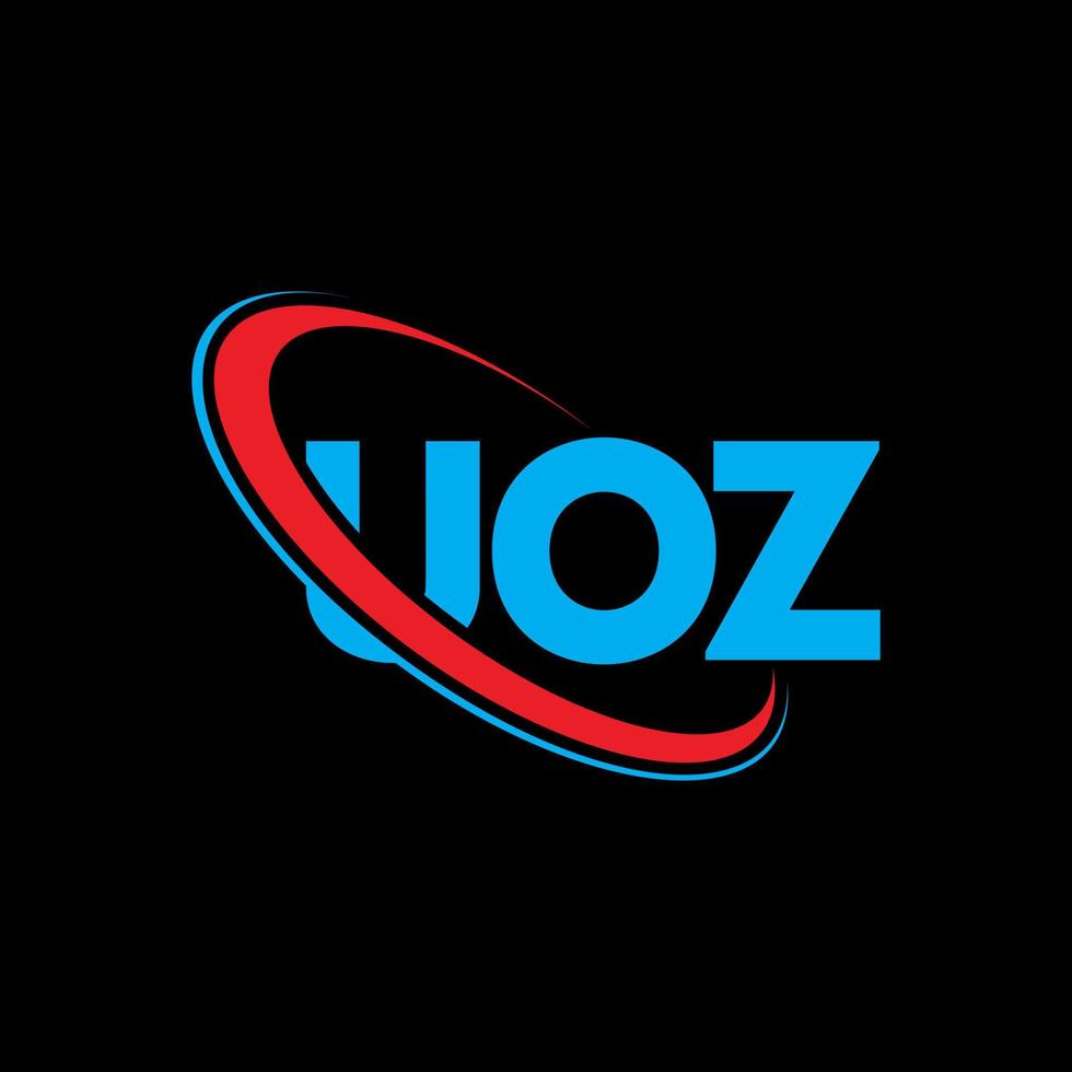 uoz-Logo. uoz Brief. uoz-Brief-Logo-Design. Initialen uoz-Logo verbunden mit Kreis und Monogramm-Logo in Großbuchstaben. uoz Typografie für Technologie-, Geschäfts- und Immobilienmarke. vektor