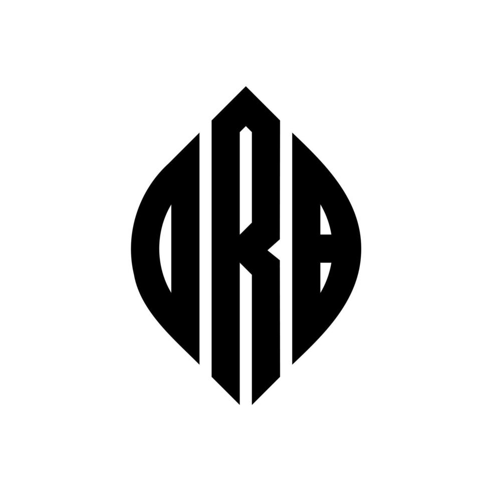 Orb-Kreis-Buchstaben-Logo-Design mit Kreis- und Ellipsenform. kugelellipsenbuchstaben mit typografischem stil. Die drei Initialen bilden ein Kreislogo. Kugelkreisemblem abstrakter Monogramm-Buchstabenmarkierungsvektor. vektor