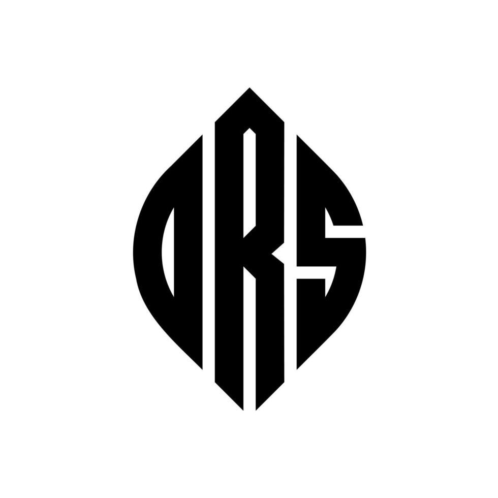 ors cirkelbokstavslogotypdesign med cirkel- och ellipsform. ors ellipsbokstäver med typografisk stil. de tre initialerna bildar en cirkellogotyp. ors cirkel emblem abstrakt monogram brev märke vektor. vektor