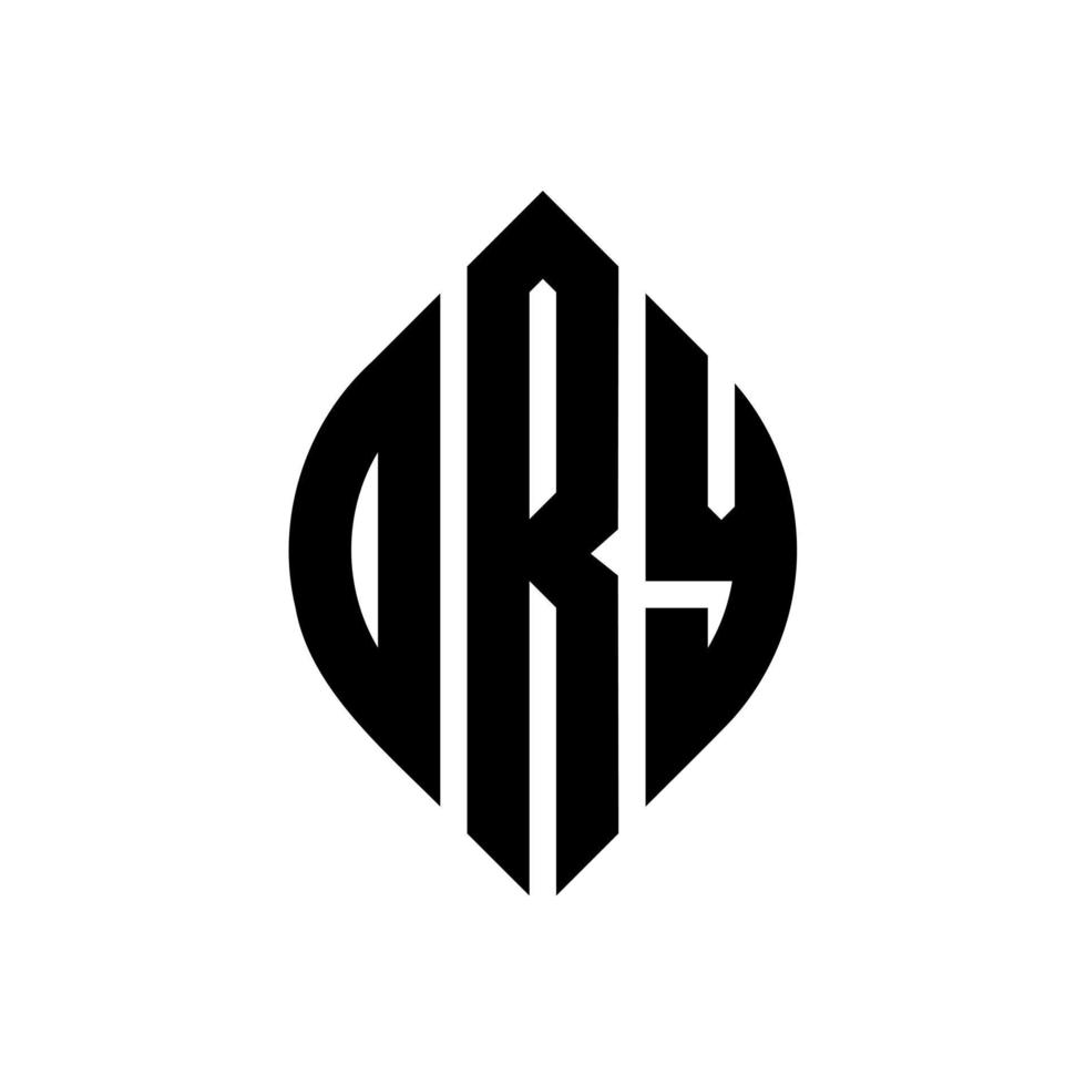 ory cirkel bokstavslogotyp design med cirkel och ellipsform. ory ellips bokstäver med typografisk stil. de tre initialerna bildar en cirkellogotyp. ory cirkel emblem abstrakt monogram brev märke vektor. vektor