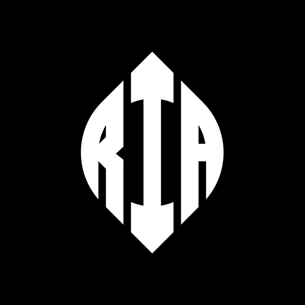 ria-Kreis-Buchstaben-Logo-Design mit Kreis- und Ellipsenform. ria ellipsenbuchstaben mit typografischem stil. Die drei Initialen bilden ein Kreislogo. ria-Kreis-Emblem abstrakter Monogramm-Buchstaben-Markenvektor. vektor