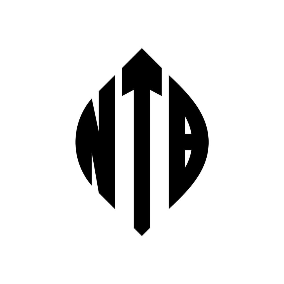 ntb-Kreisbuchstaben-Logo-Design mit Kreis- und Ellipsenform. ntb Ellipsenbuchstaben mit typografischem Stil. Die drei Initialen bilden ein Kreislogo. ntb-Kreis-Emblem abstrakter Monogramm-Buchstaben-Markierungsvektor. vektor