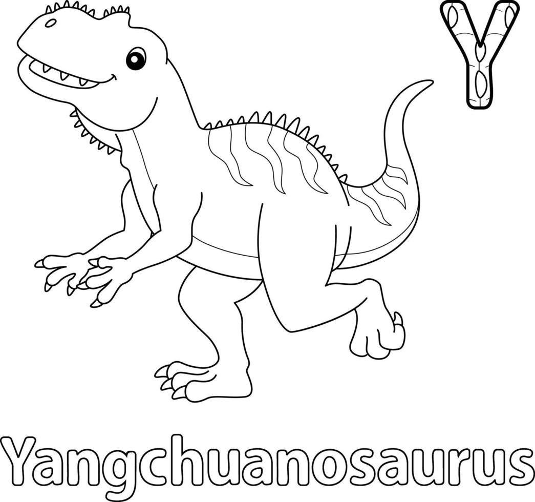 yangchuanosaurus alphabet abc zum ausmalen y vektor