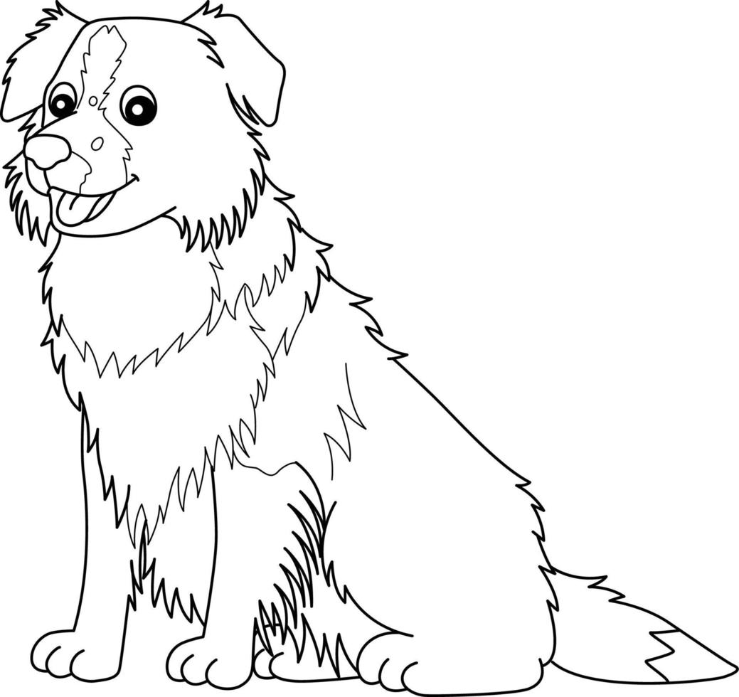 Border-Collie-Hund isoliert Malvorlagen für Kinder vektor