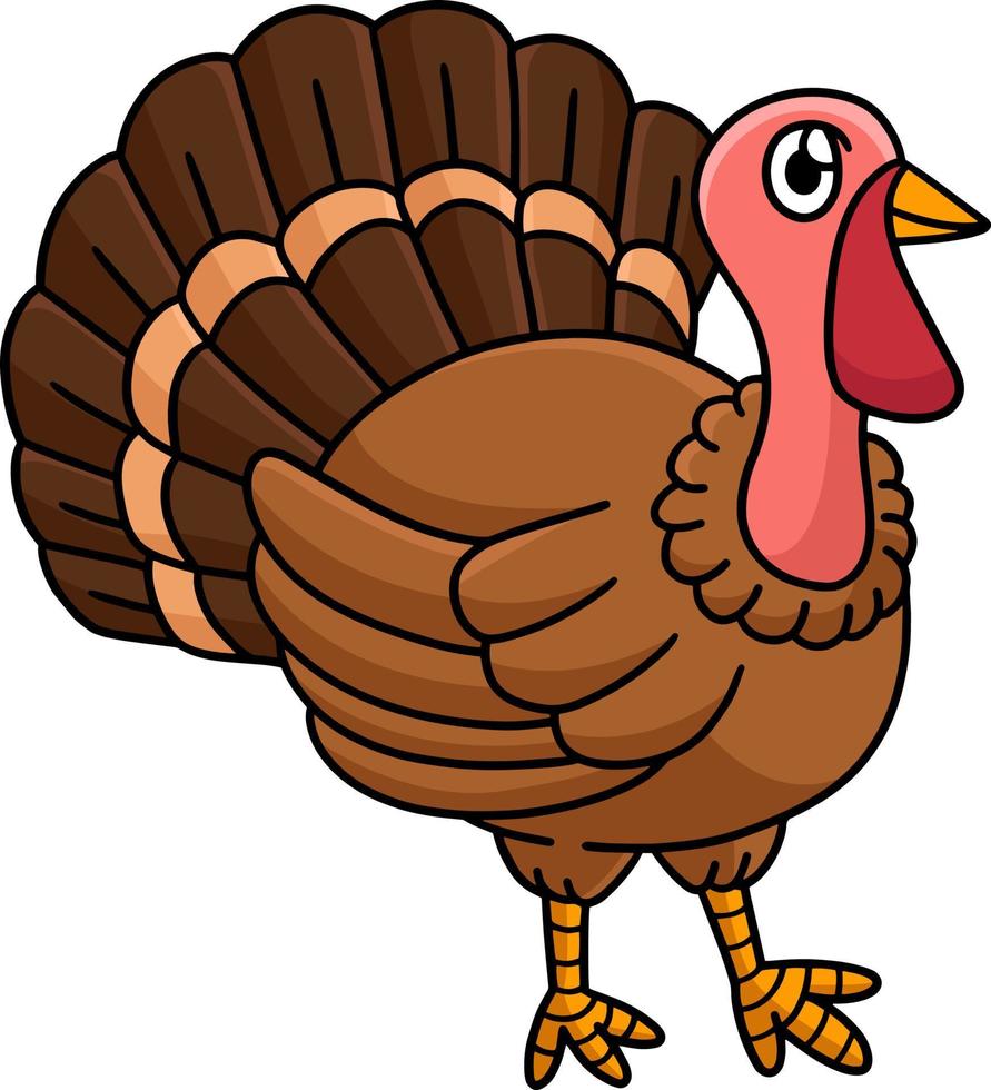 Thanksgiving Truthahn Cartoon farbige Cliparts vektor