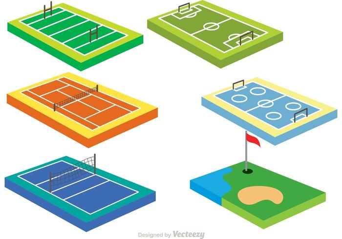 Samling av 3D Sport Courts Vectors