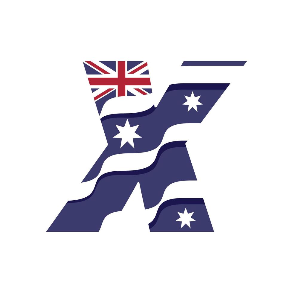 australische alphabetflagge x vektor