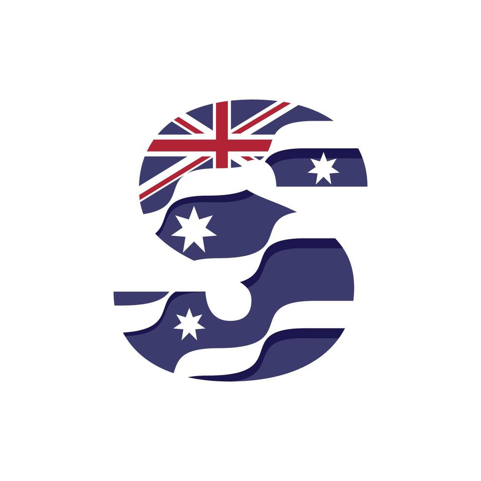 australiska alfabetets flagga s vektor