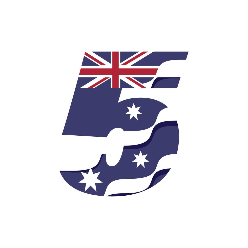 australische numerische Flagge 5 vektor