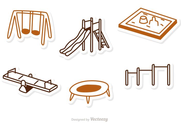 Outline Spielplatz Icon Vector Pack