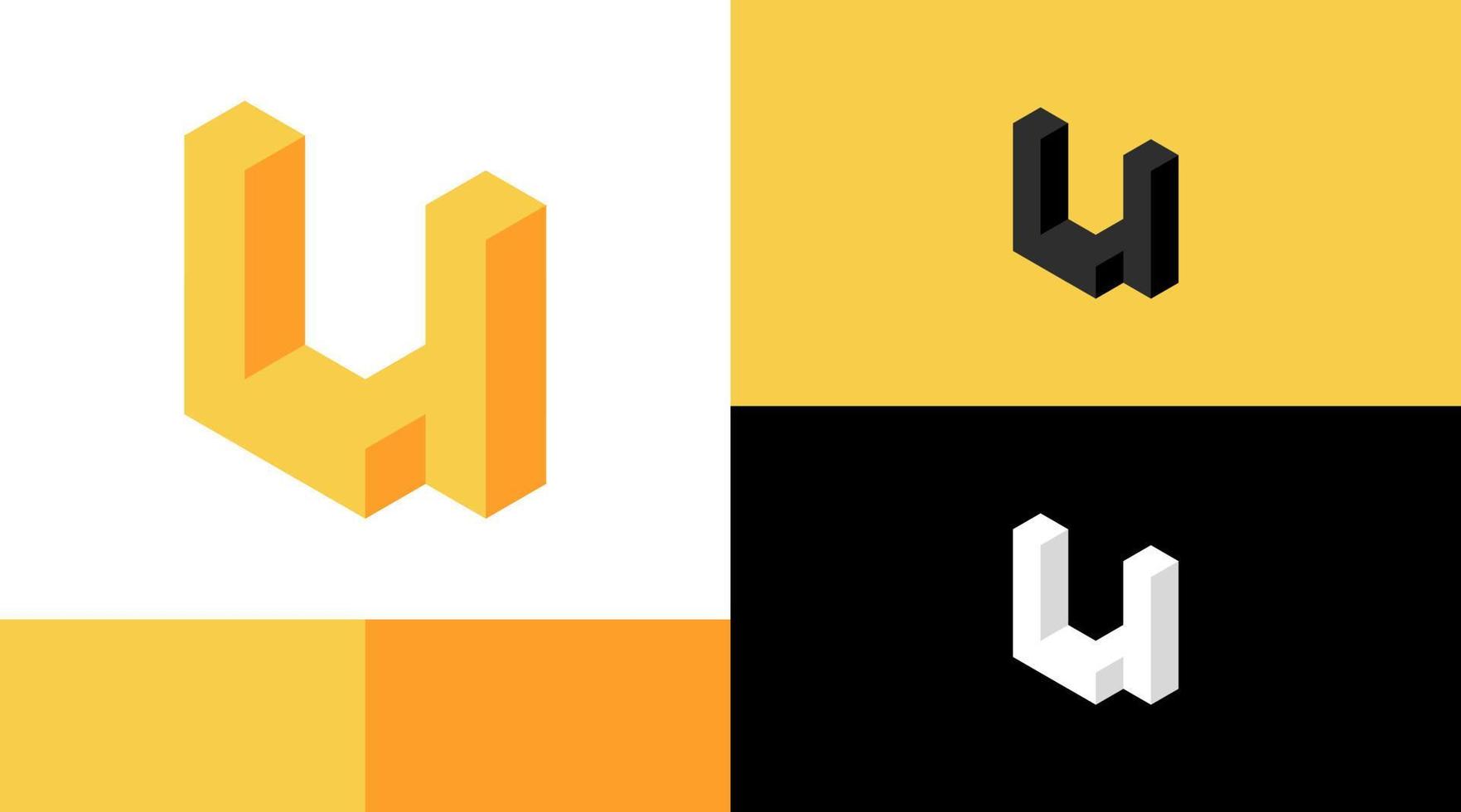 3D-u-Monogramm-Business-Logo-Design-Konzept vektor