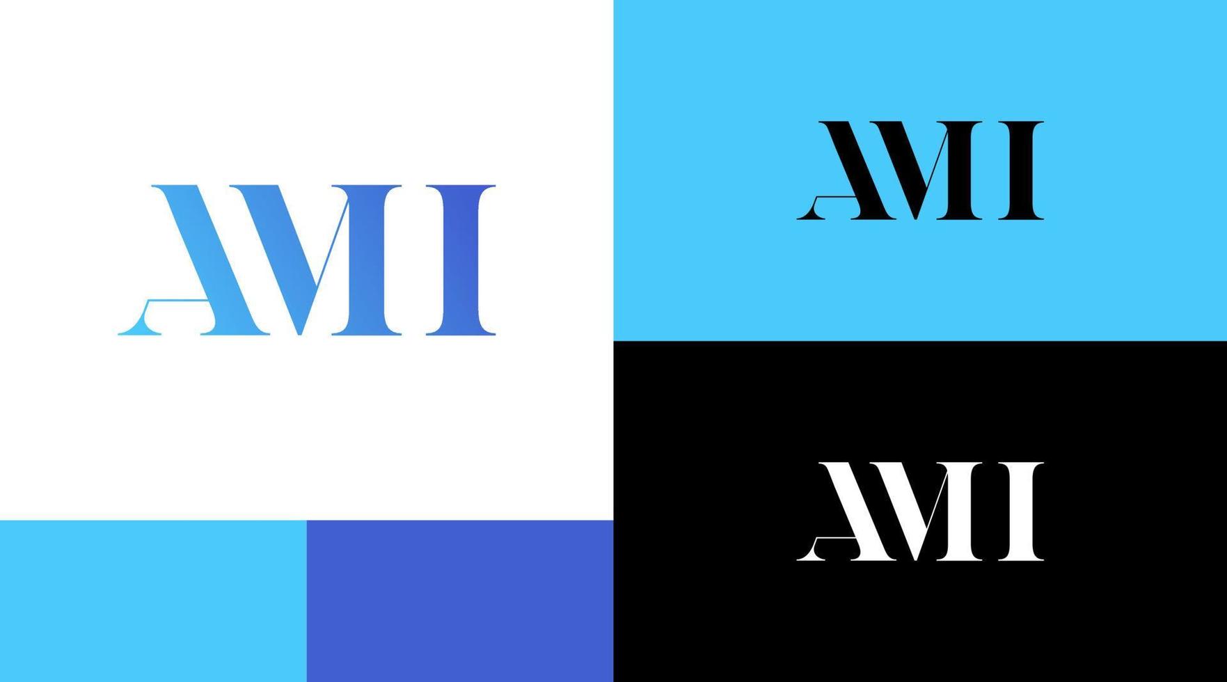 Ami-Monogramm-Business-Logo-Design-Konzept vektor