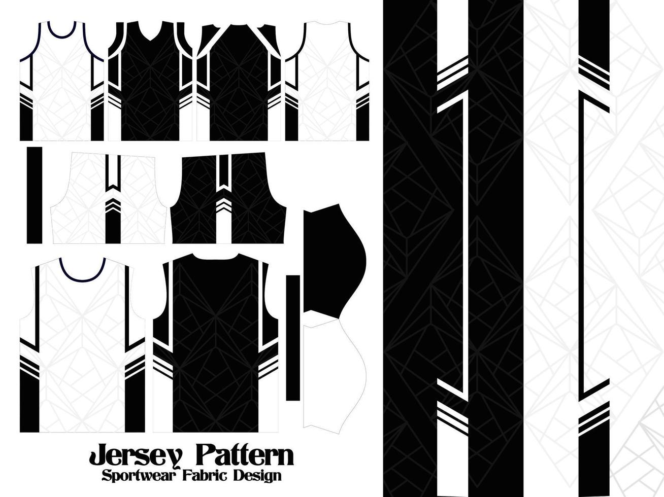 jersey mönster textil för sport t-shirt, fotboll, fotboll, e-sport jersey mockup för sportkläder, fram- och baksidan uniform designillustration vektor