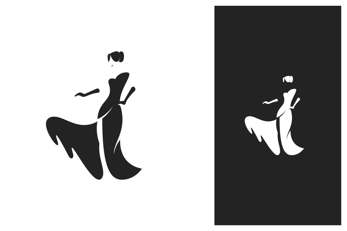 Frau mit Kostüm Schönheit Silhouette Illustration Logo-Design vektor