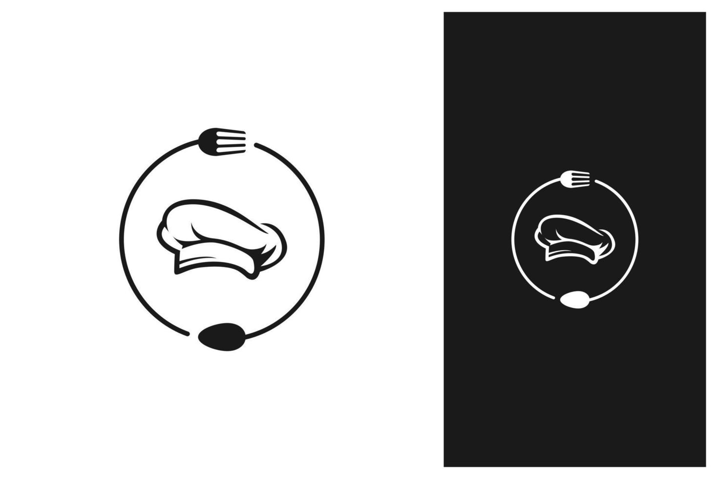 kock hatt och redskap restaurang logotyp vektor