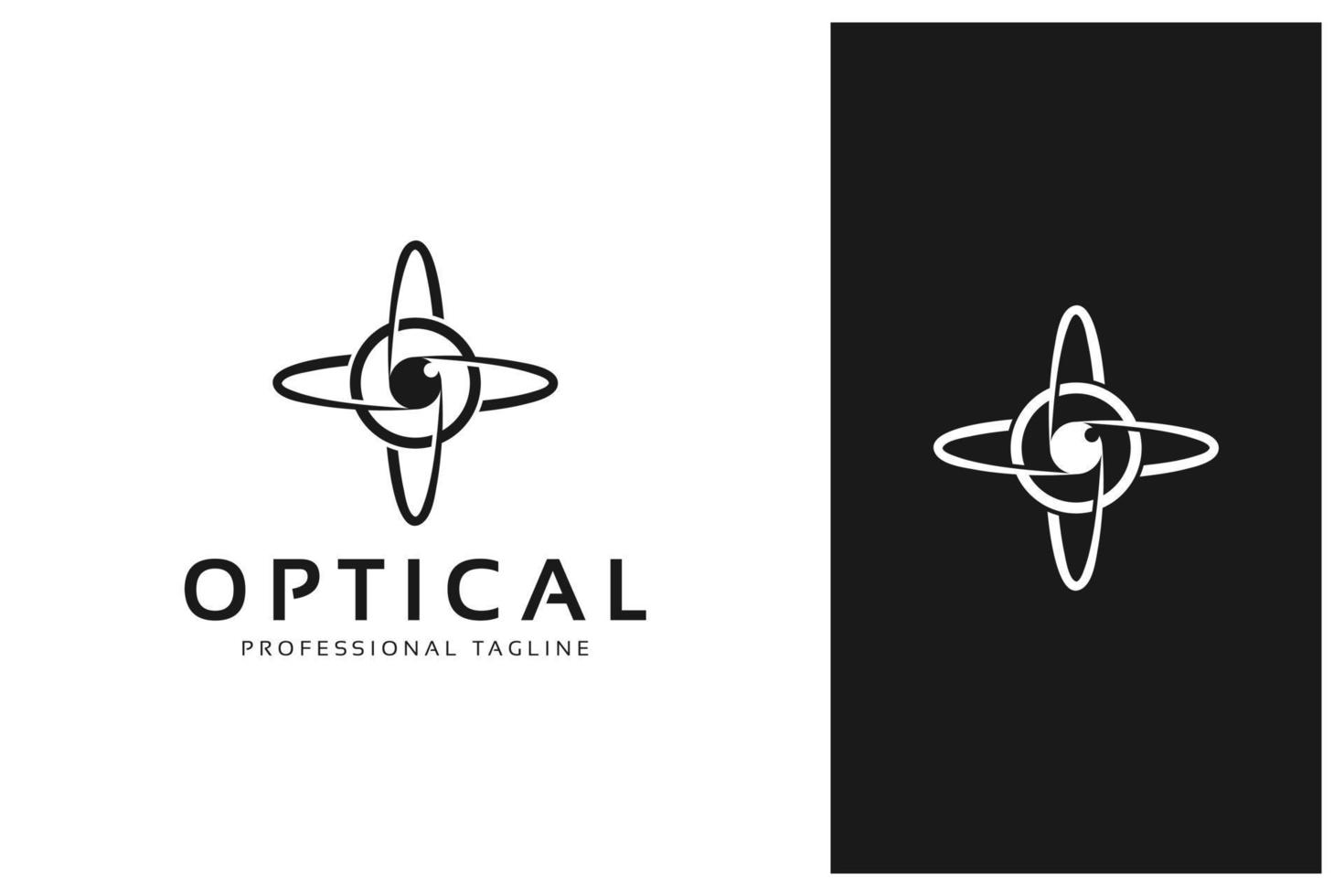 Augen- und Atommolekül-Logo-Design vektor