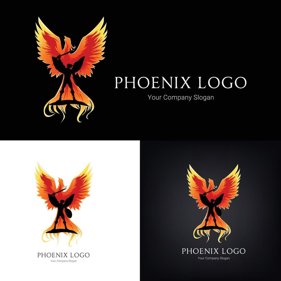logotypdesign med pheonix vektor