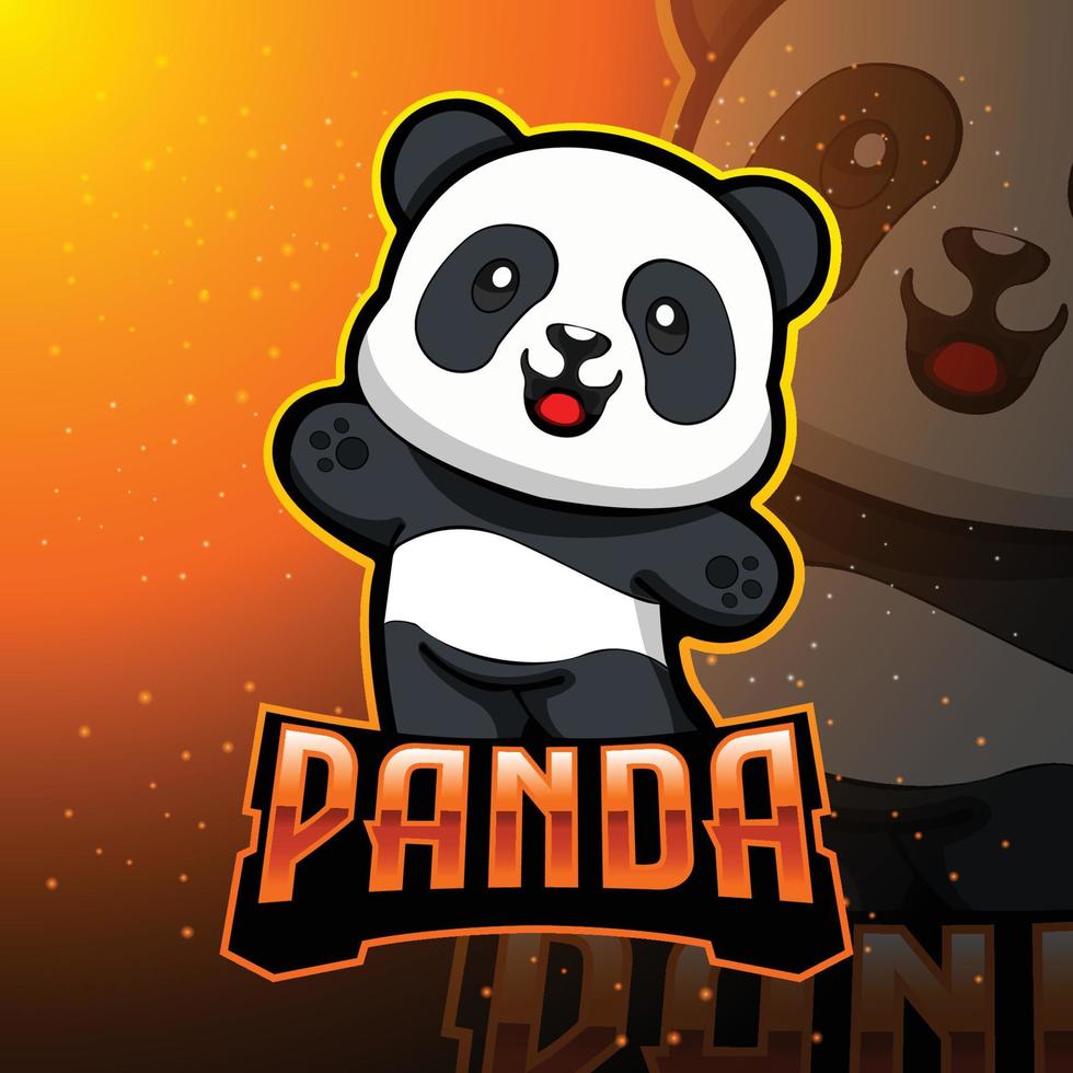panda maskot logotyp esport gaming. vektor