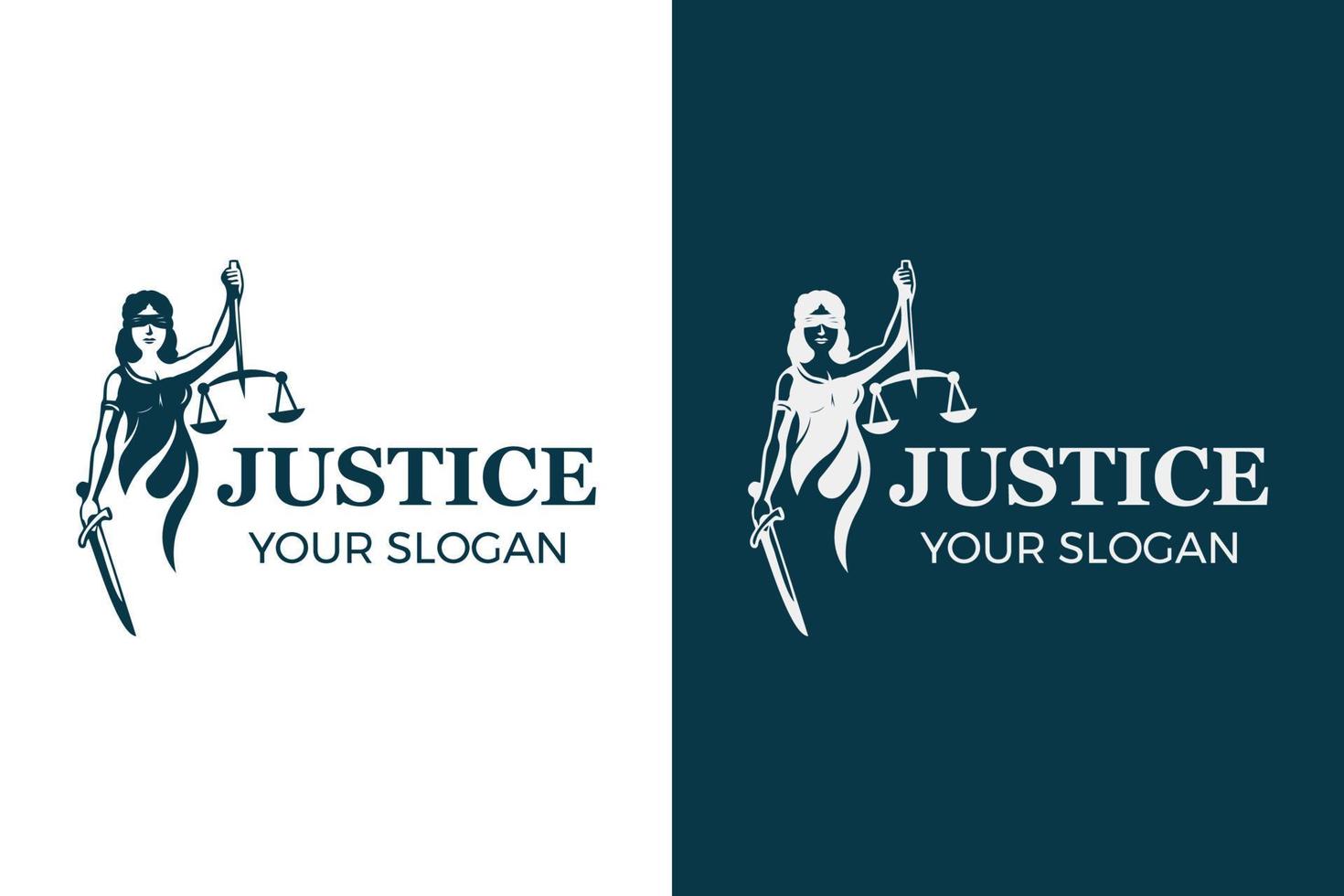 kvinna för rättvisa logotypdesign vektor